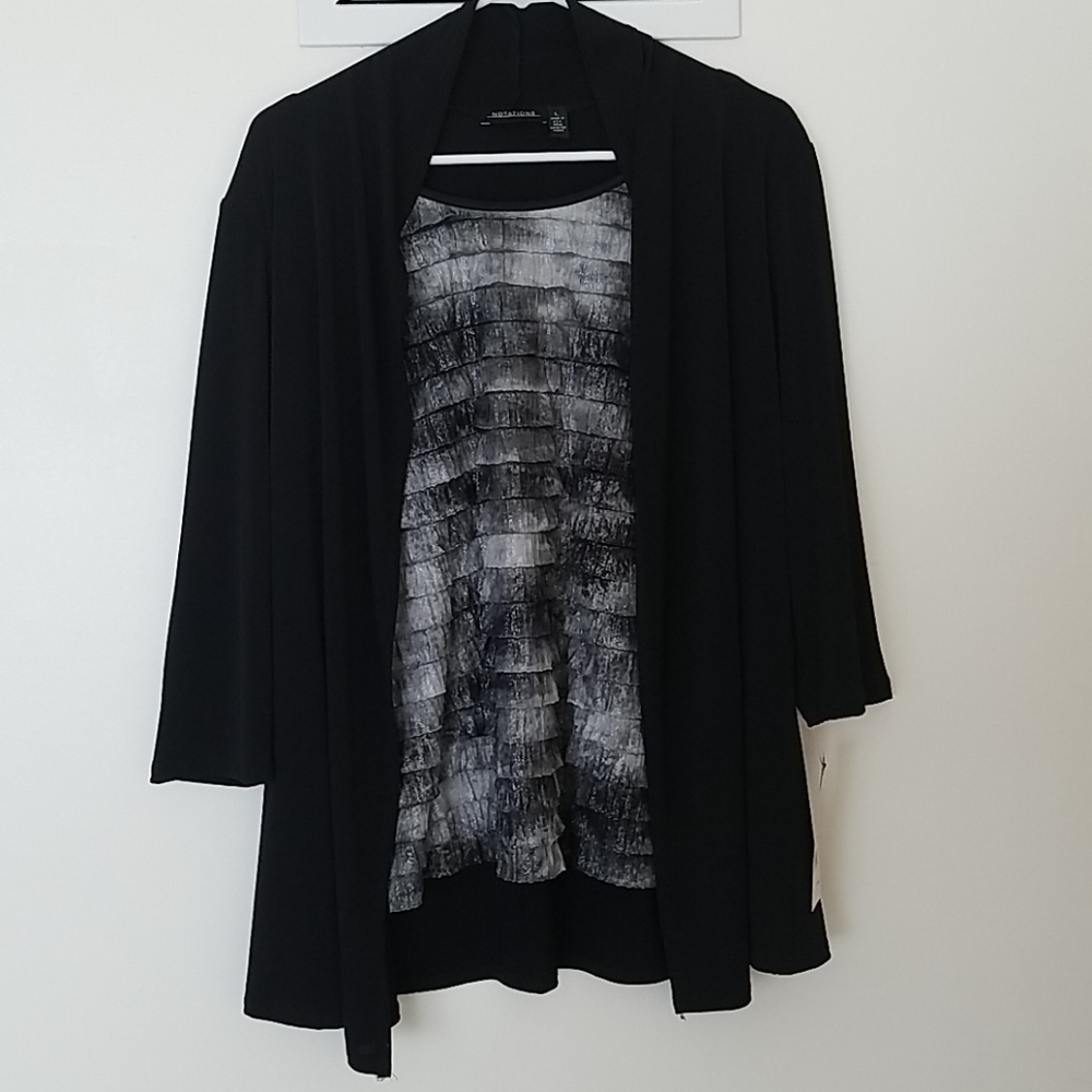 Notations 3/4 Sleeve Top - Large